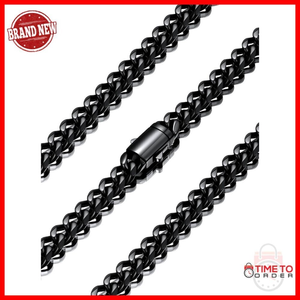 Stainless Steel Cuban Link Chain Necklace, Chunky Curb 6/9/12mm Width 18-30